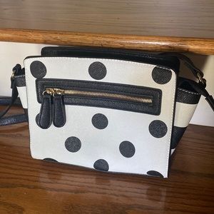 White and Black polka dot Apt. 9 purse
